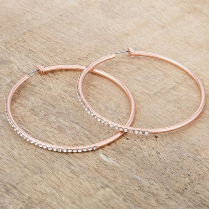 Gwen CZ Rose Gold Large Hoop Earrings