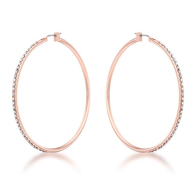 Gwen CZ Rose Gold Large Hoop Earrings