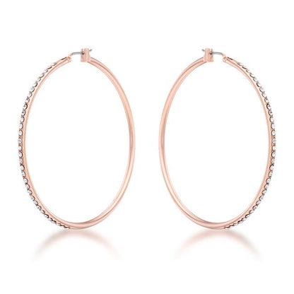 Gwen CZ Rose Gold Large Hoop Earrings