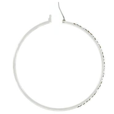 Gwen Large CZ Silver  Hoop Earrings