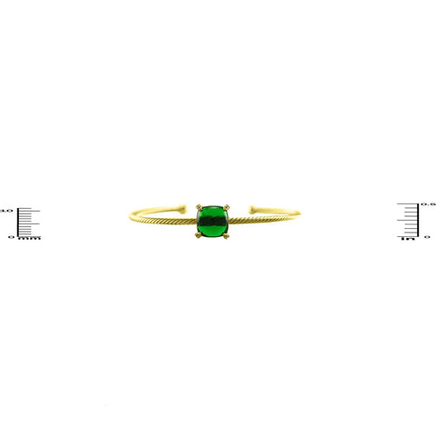 Habbai Emerald CZ Gold Cable Bracelet