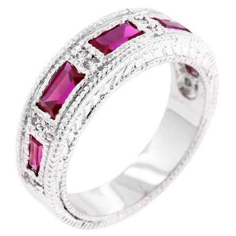 Halle Ruby Radiant CZ Band Ring | 1.5ct