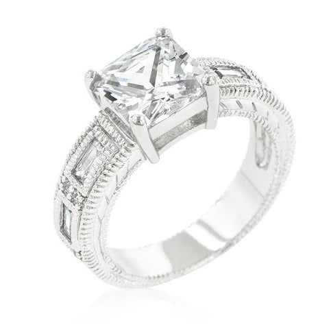 Halle 3ct Princess Solitaire Engagement Ring | 4ct