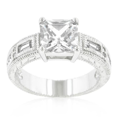 Halle 3ct Princess Solitaire Engagement Ring | 4ct