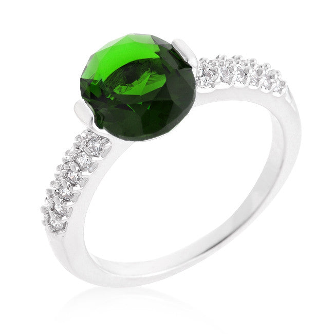 Harla Emerald Green Oval Cut Solitaire Engagement Ring | 3  Carat | Cubic Zirconia - Beloved Sparkles
 - 2