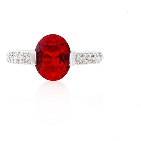 Harla 1.8(ct) Ruby Oval Solitaire Engagement Ring | 2.2ct