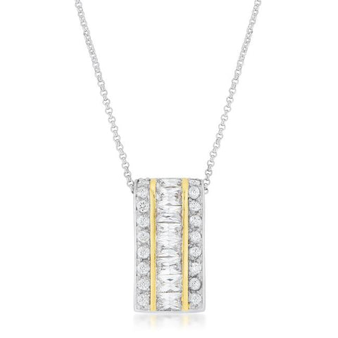 Heidi Two-Tone Row Hoop Pendant | 4ct