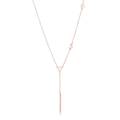 Love Rose Gold Stainless Steel Necklace