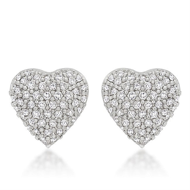 Kendal Pave Heart Stud Earrings  | 0.7ct