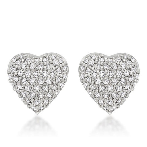 Kendal Pave Heart Stud Earrings  | 0.7ct