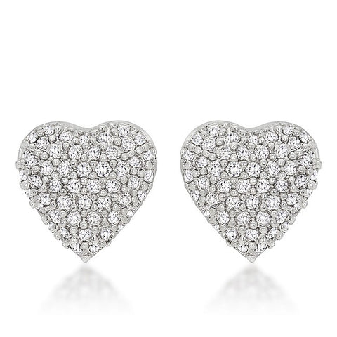 Kendal Pave Heart Stud Earrings  | 0.7ct