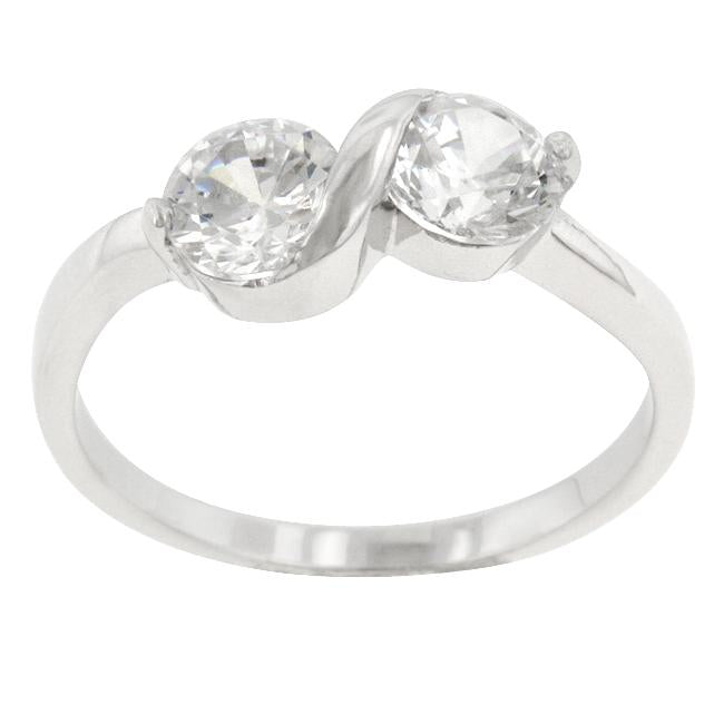 Isoka Two Stone  Fashion Ring | 1ct | Cubic Zirconia | Sterling Silver
