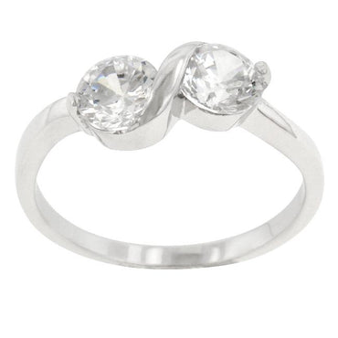Isoka Two Stone  Fashion Ring | 1ct | Cubic Zirconia | Sterling Silver