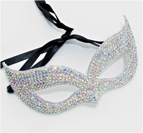 Ivanna Multi Color Cluster Cat Eye Statement Masquerade Mask | Crystal