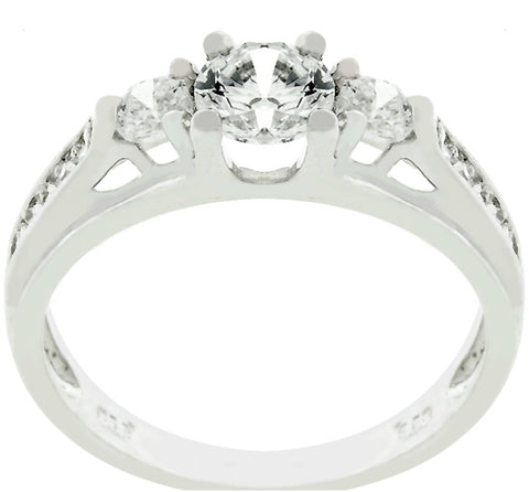 Jakira Three Stone Fashion Promiset Ring | 1.5ct | Sterling Silver