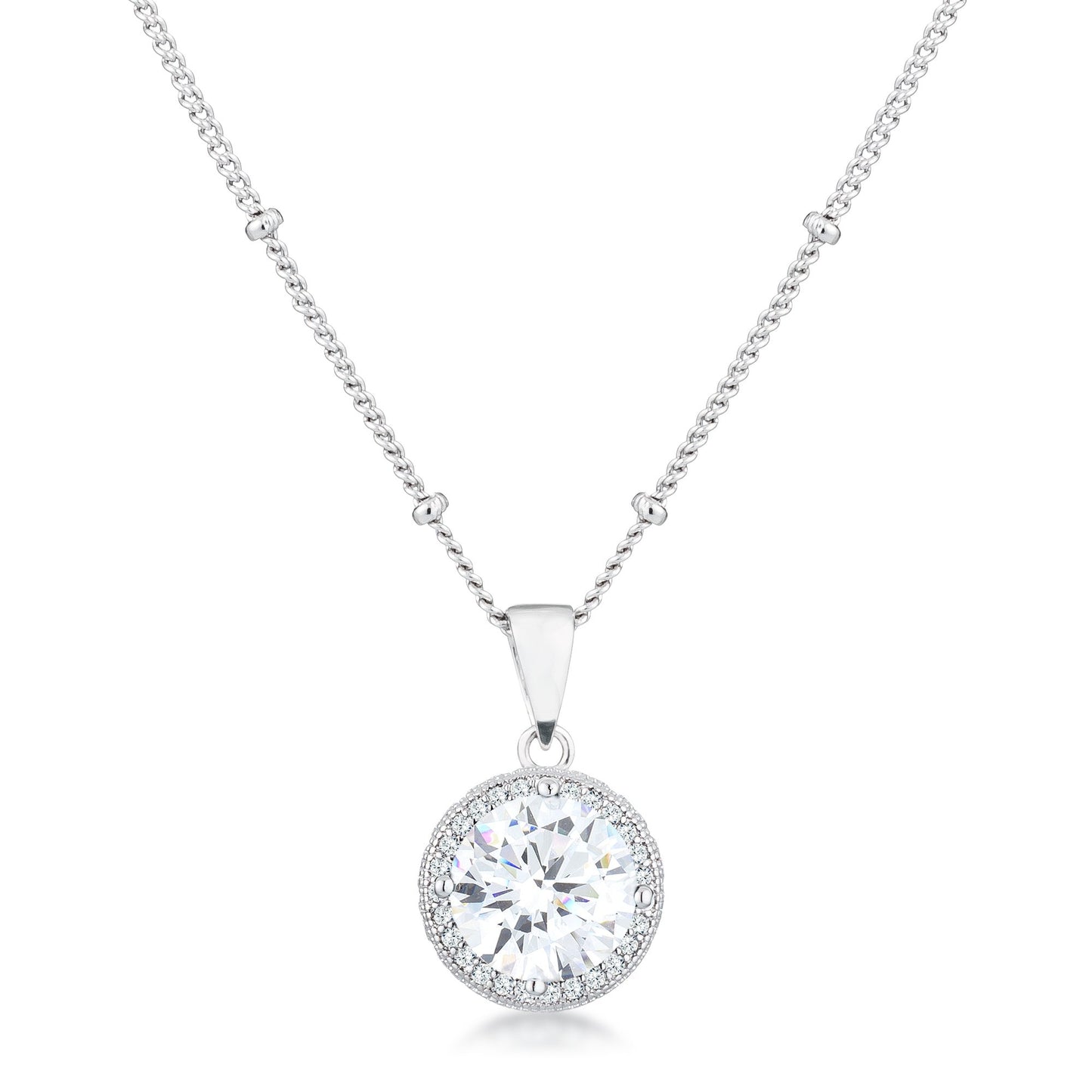 Jan 9mm Clear CZ Round Halo Silver Earrings | 2.9ct