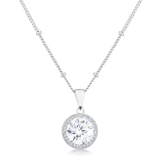 Jan 9mm Clear CZ Round Halo Silver Earrings | 2.9ct