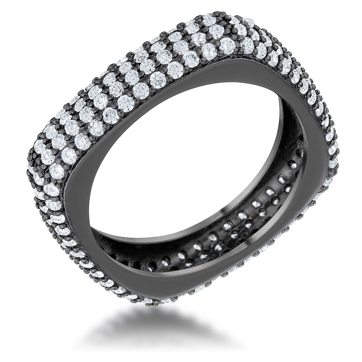 Jana Hematite Contemporary Square Ring | 4ct | Hematite