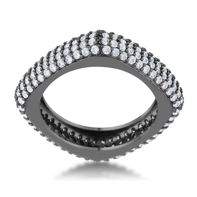 Jana Hematite Contemporary Square Ring | 4ct | Hematite