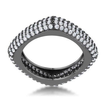 Jana Hematite Contemporary Square Ring | 4ct | Hematite
