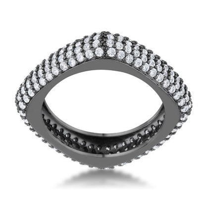 Jana Hematite Contemporary Square Ring | 4ct | Hematite