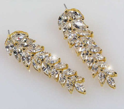 Janipa Marquise Linear Gold Earrings | 7ct