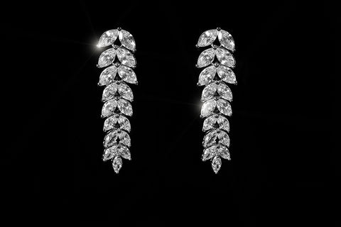 Janipa Marquise Linear Silver Earrings | 7ct