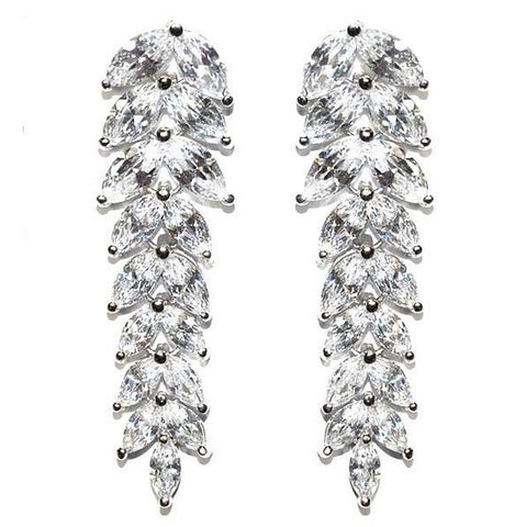Janipa Marquise Linear Silver Earrings | 7ct