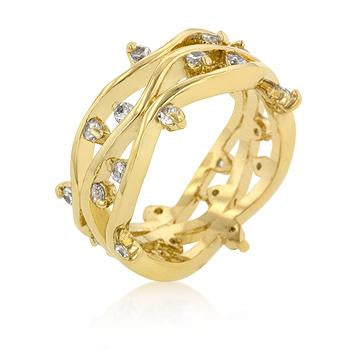 Jaspreet Gold Vine Wide Band Ring | 0.8ct