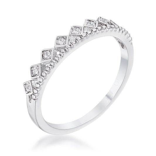 Jaydie CZ Mini Crown Stackable Band Ring