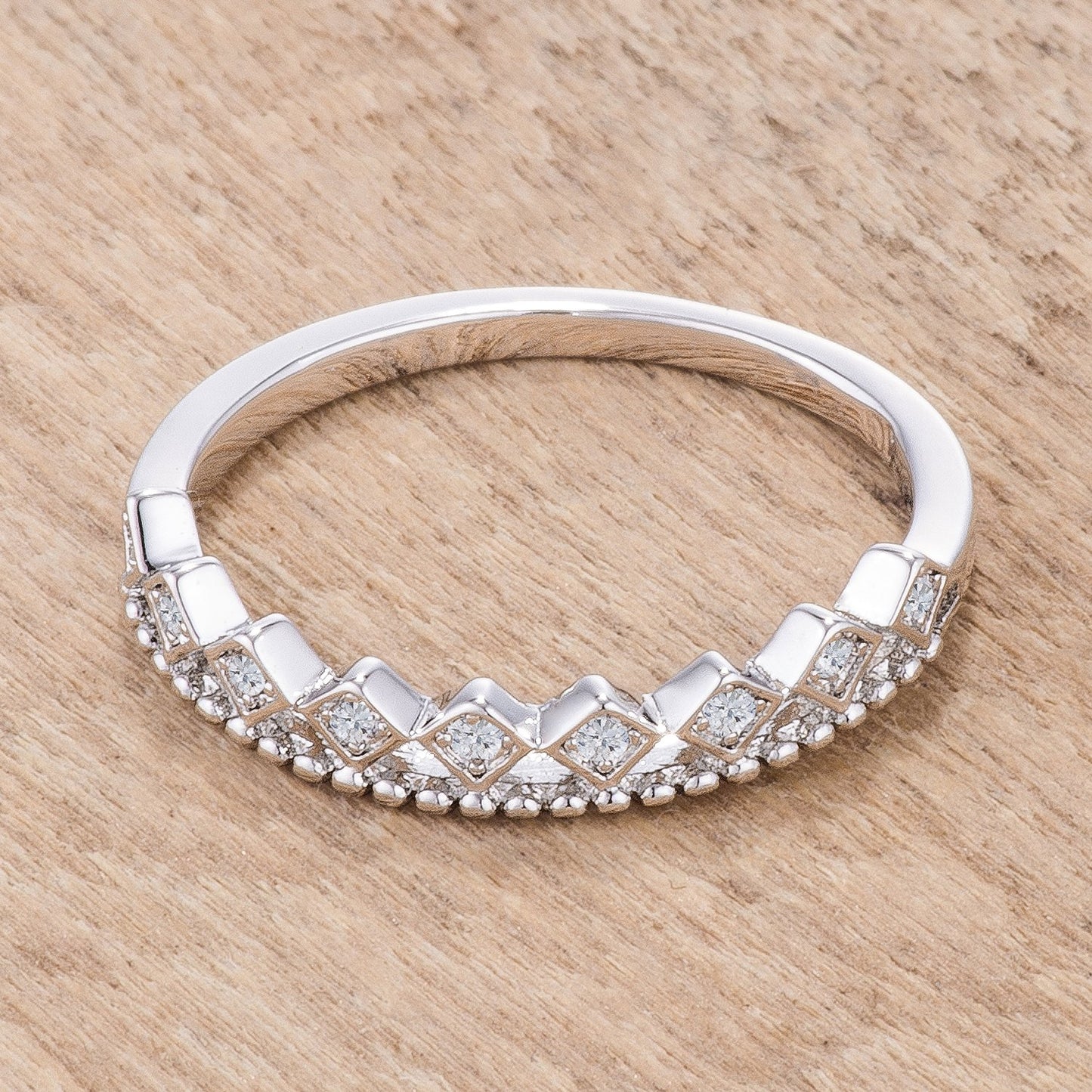 Jaydie CZ Mini Crown Stackable Band Ring