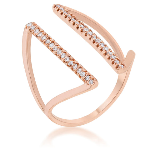 Jena Rose Gold Parallel Fashion Ring | 0.2ct