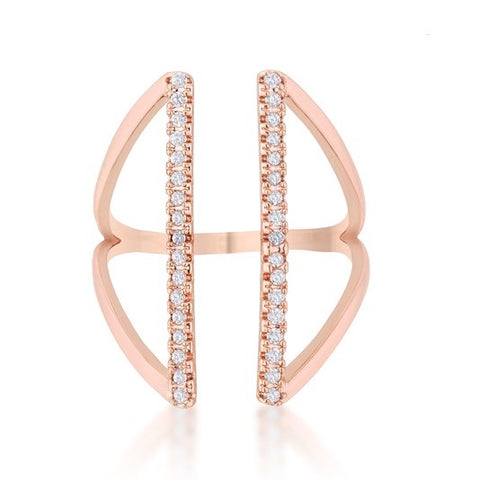 Jena Rose Gold Parallel Fashion Ring | 0.2ct