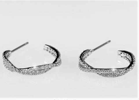 Jennis Twist CZ Hoop Earrings | 2ct | 20mm
