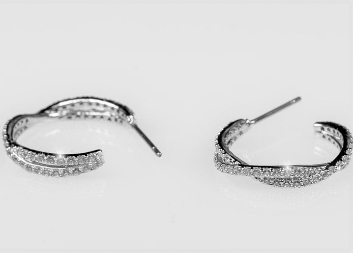 Jennis Twist CZ Hoop Earrings | 2ct | 20mm