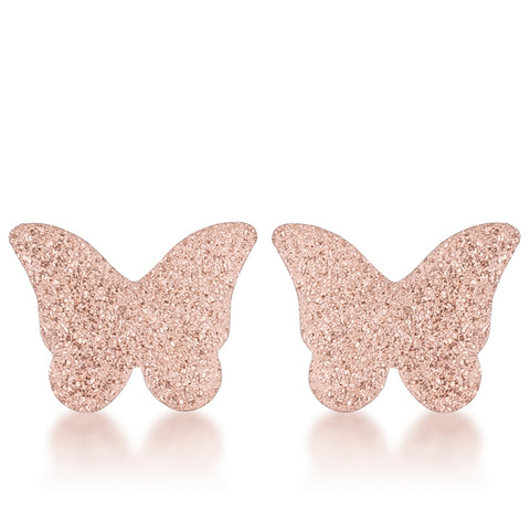 Jess Butterfly Rose Gold Stud Earrings | Stainless Steel