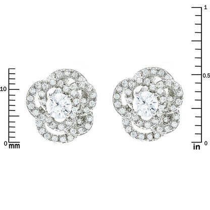 Jodase CZ Flower Stud Earrings