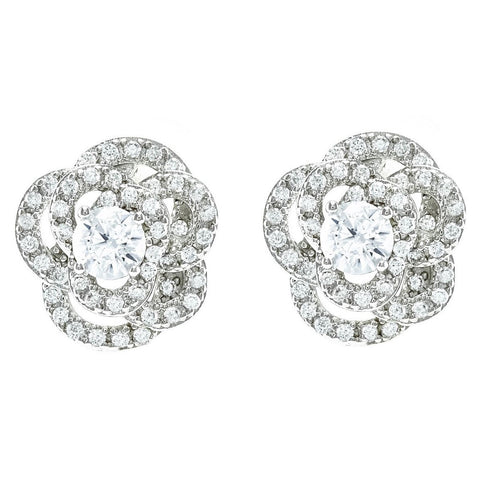 Jodase CZ Flower Stud Earrings