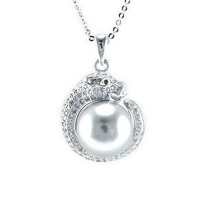 Jozoe Pearl CZ Panther Pendant