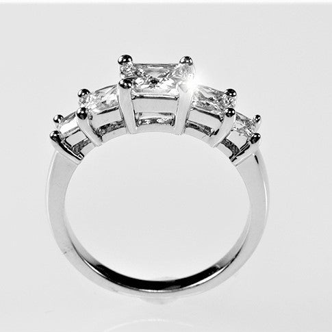 Johanna 5-Stone Princess CZ Anniversary Ring | 2ct