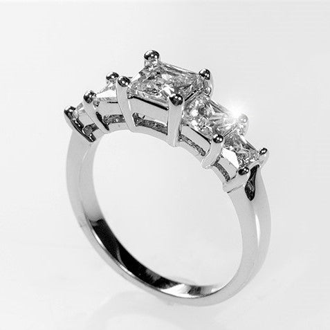 Johanna 5-Stone Princess CZ Anniversary Ring | 2ct