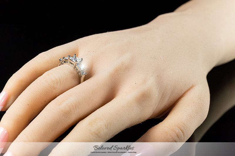 Johanna 5-Stone Princess CZ Anniversary Ring | 2ct