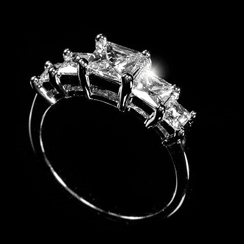 Johanna 5-Stone Princess CZ Anniversary Ring | 2ct