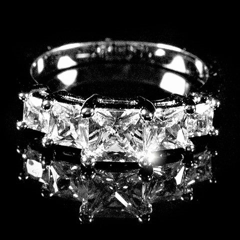 Johanna 5-Stone Princess CZ Anniversary Ring | 2ct