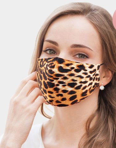 Jolie Grey Leopard Fashion Mask