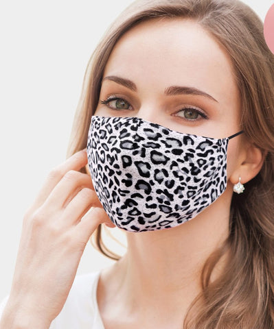 Jolie Grey Leopard Fashion Mask