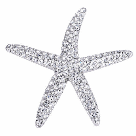 Jordan Silvertone Clear Crystal Starfish