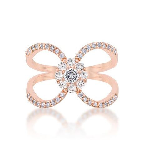 Joyce Rose Gold Delicate Floral Wrap Fashion Ring | 0.4ct