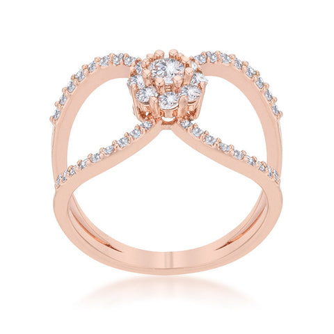 Joyce Rose Gold Delicate Floral Wrap Fashion Ring | 1.5 Carat |Cubic Zirconia - Beloved Sparkles
 - 3