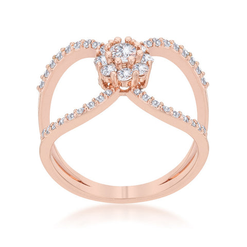 Joyce Rose Gold Delicate Floral Wrap Fashion Ring | 1.5 Carat |Cubic Zirconia - Beloved Sparkles
 - 3